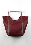 Wrapped Chain Pebbled Leather Tote Bag