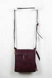 Triple Zip Vegan Leather Crossbody Bag