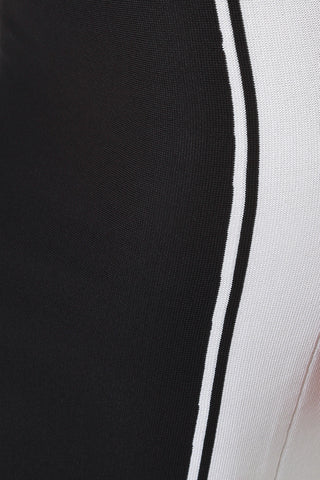 Side Color Block Midi Skirt