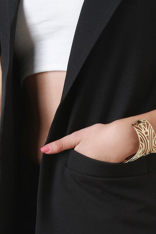 Long Line Sleeveless Blazer Vest