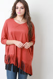 Double Tier Vegan Suede Fringe Top