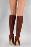 Liliana Suede Corset Lace Up Stiletto Boots