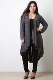 Longline Drape Open Front Cardigan