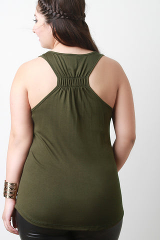 Freedom Print Racerback Sleeveless Top