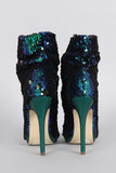 Liliana Sequin Slouchy Peep Toe Stiletto Ankle Boots