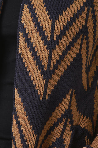 Longline Chevron Knitted Cardigan