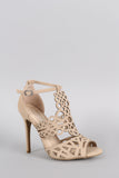 Anne Michelle Intricate Cutouts Peep Toe Heel