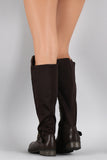 Quilted Stretchy Knee High Riding Boots