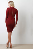 Funnel Neck Bodycon Midi Dress