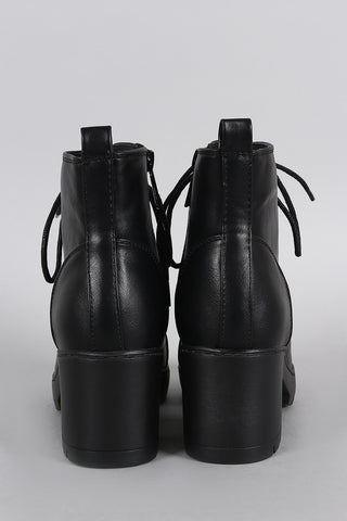 Breckelle Lug Combat Cap Toe Booties