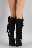 Wild Diva Lounge Lace Around Chunky Heeled Boots