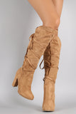 Wild Diva Lounge Lace Around Chunky Heeled Boots