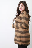 Structured Striped Open Front Cardigan