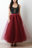 Flared Tulle Maxi Skirt