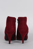 Bamboo Suede Elastic Gore Almond Toe Heeled Booties