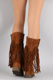 Liliana Suede Long Fringe Western Riding Boots