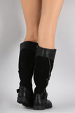 Wild Diva Lounge Buckled Zipper Riding Khee High Boots