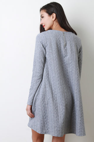 Jacquard Knit A-Line Dress