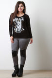 Rock & Roll Rhinestone Mesh Raglan Top