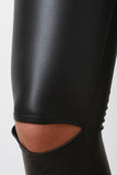 Slit Knees Vegan Leather Pants