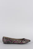 Breckelle Python Pointy Toe Ballet Flat