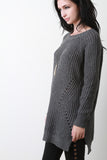 Eyelet Knit Longline Sweater