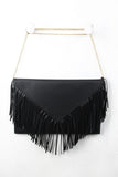 Pointed Fringe Flap Envelope Bag