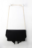 Pointed Fringe Flap Envelope Bag