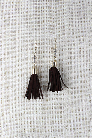 Suede Tassel Dangle Earrings