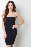 Strapless Horizontal Rib Knit Dress