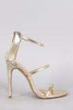 Liliana Metallic Triple Straps Single Sole Heel