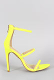 Liliana Neon Triple Straps Single Sole Heel