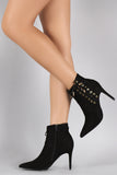 Shoe Republic LA Corset Lace Up Pointy Toe Booties