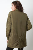 Zipper Longline Bomber Jacket