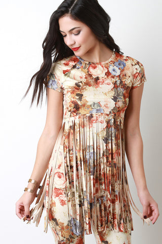 Microfiber Posey Fringe Hem Top