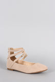 Misbehave Suede Ankle Cuff Round Toe Ballet Flat