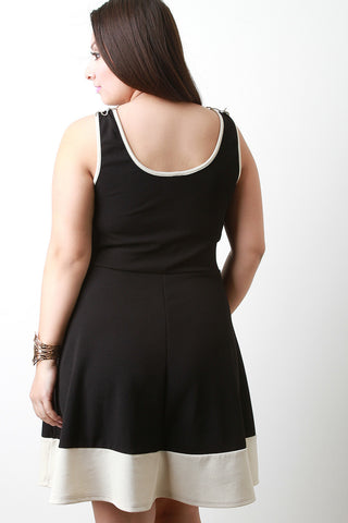 Lace Yoke Skater Dress