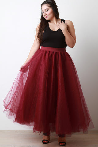 Fluffy Tulle Maxi Skirt