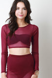 Crisscross Back Mesh Crop Top