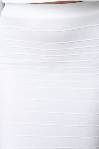 Striped Ribbed Midi Skirt