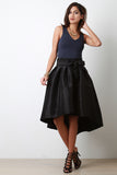 Taffeta High Low Pleated Skirt