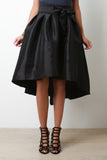 Taffeta High Low Pleated Skirt