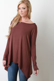 Shark Bite Hem Solid Dolman Top