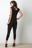 V Neck Faux Pocket Jumpsuit