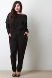 Belt Long Dolman Sleeve Jumpsuit