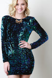 Sequin Long Sleeve Mini Dress