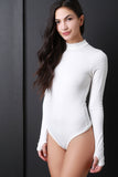 Jersey Knit Mock Neck Bodysuit