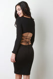 Lace Up Keyhole Back Midi Dress