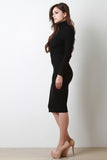 Ribbed Turtleneck Bodycon Midi Dress