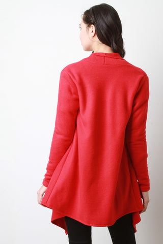 Fleece Draping Cardigan